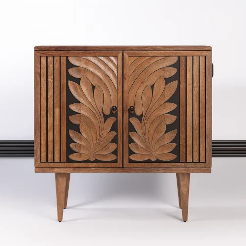 Art Deco Two Door Accent Cabinet For Living Room