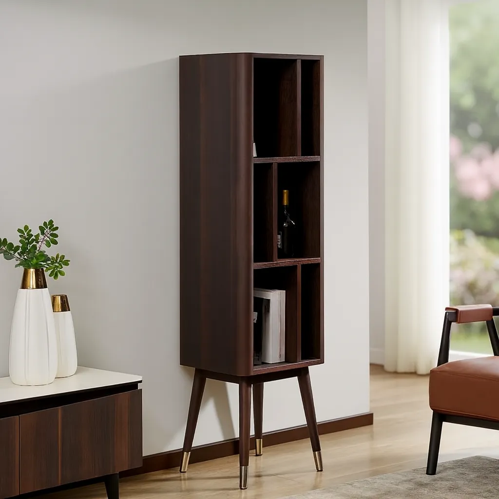 Contemporary Tall Cabinet With Open Compartments - Image 3