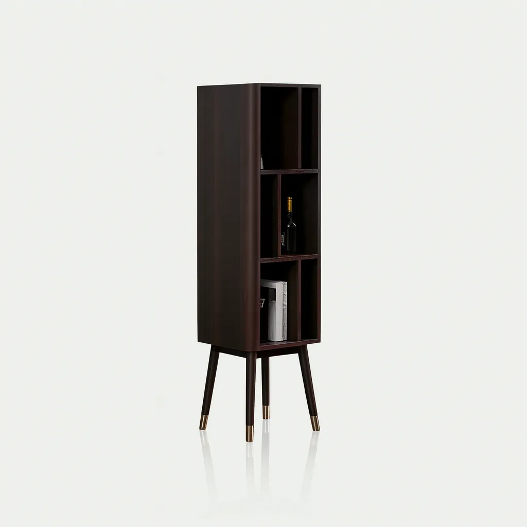 Contemporary Tall Cabinet With Open Compartments