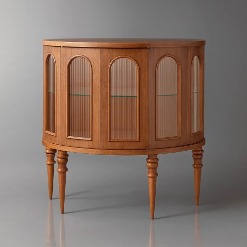 Freestanding Console Cabinet With Glass Doors