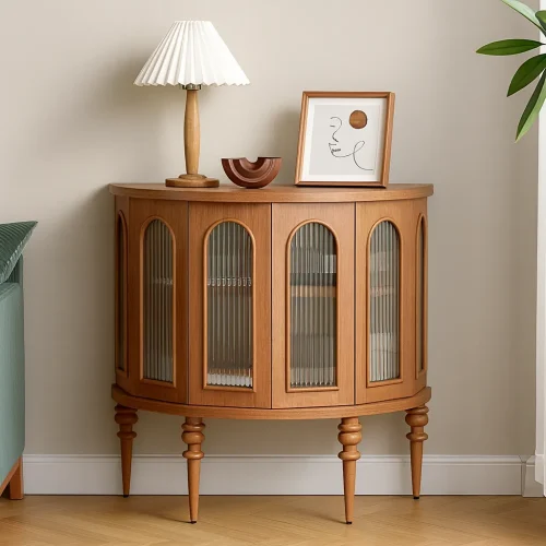 Alternative view of Freestanding Console Cabinet With Glass Doors