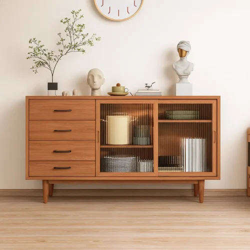 Alternative view of Mid Century Accent Cabinet With Glass Doors