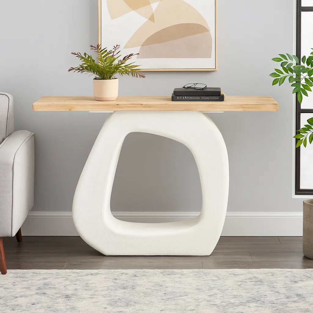 Modern Console Table With Sculptural Base - Image 3