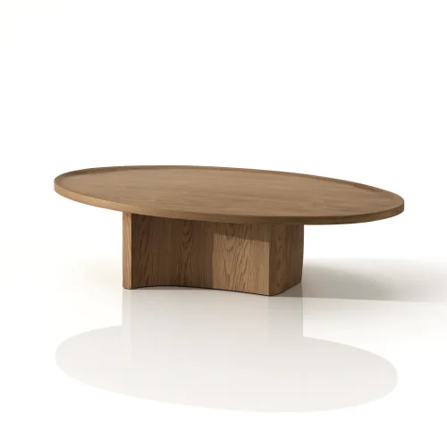 Modern Oval Coffee Table With Central Support