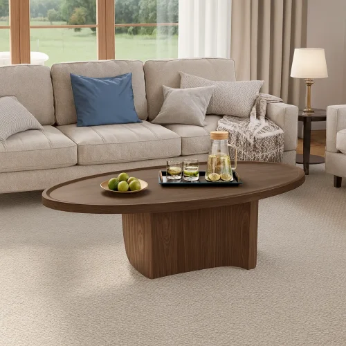 Alternative view of Modern Oval Coffee Table With Central Support