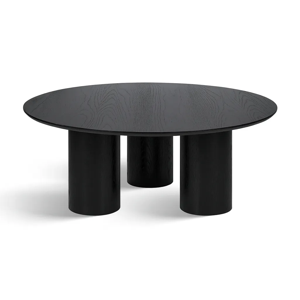Modern Round Coffee Table With Cylindrical Legs