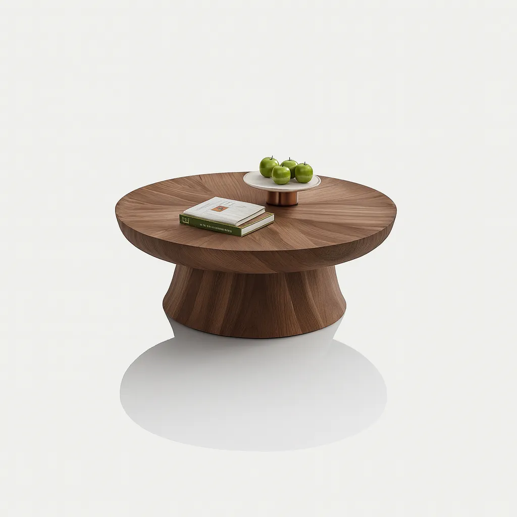 Modern Round Coffee Table With Flared Base