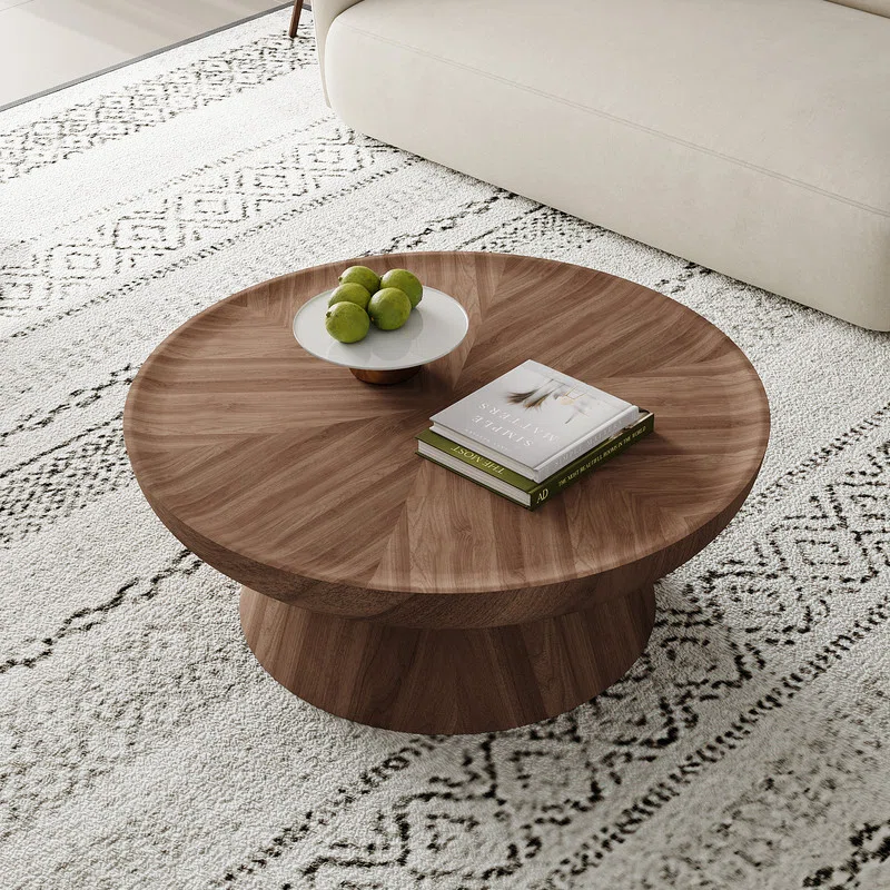 Modern Round Coffee Table With Flared Base - Image 2