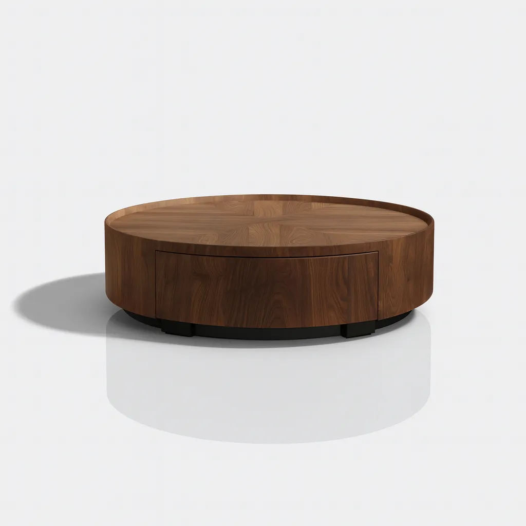 Modern Round Coffee Table With Storage