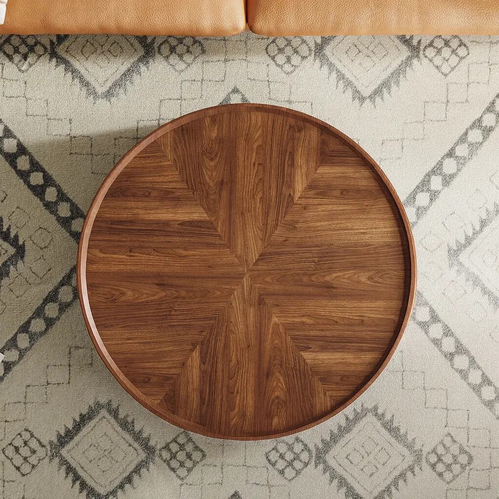 Modern Round Coffee Table With Storage - Image 3