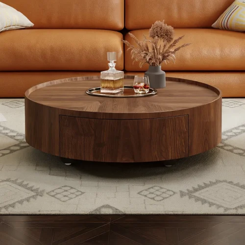 Alternative view of Modern Round Coffee Table With Storage