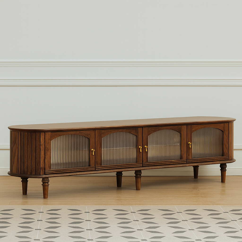 Modern TV Stand With Four Glass Doors - Image 2