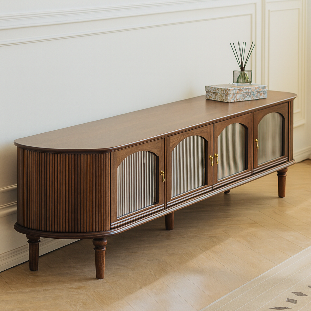 Modern TV Stand With Four Glass Doors - Image 3