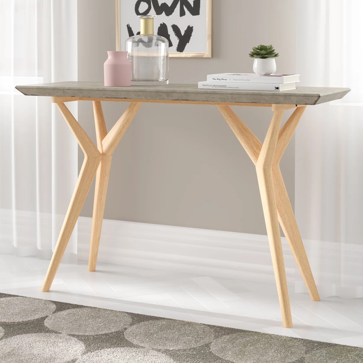 Refined Console Table With Unique Base - Image 2