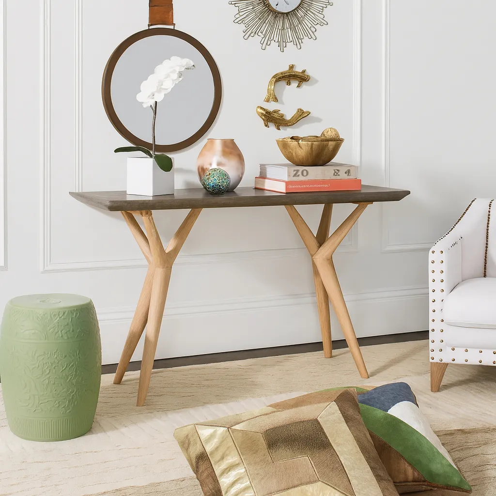 Refined Console Table With Unique Base - Image 4