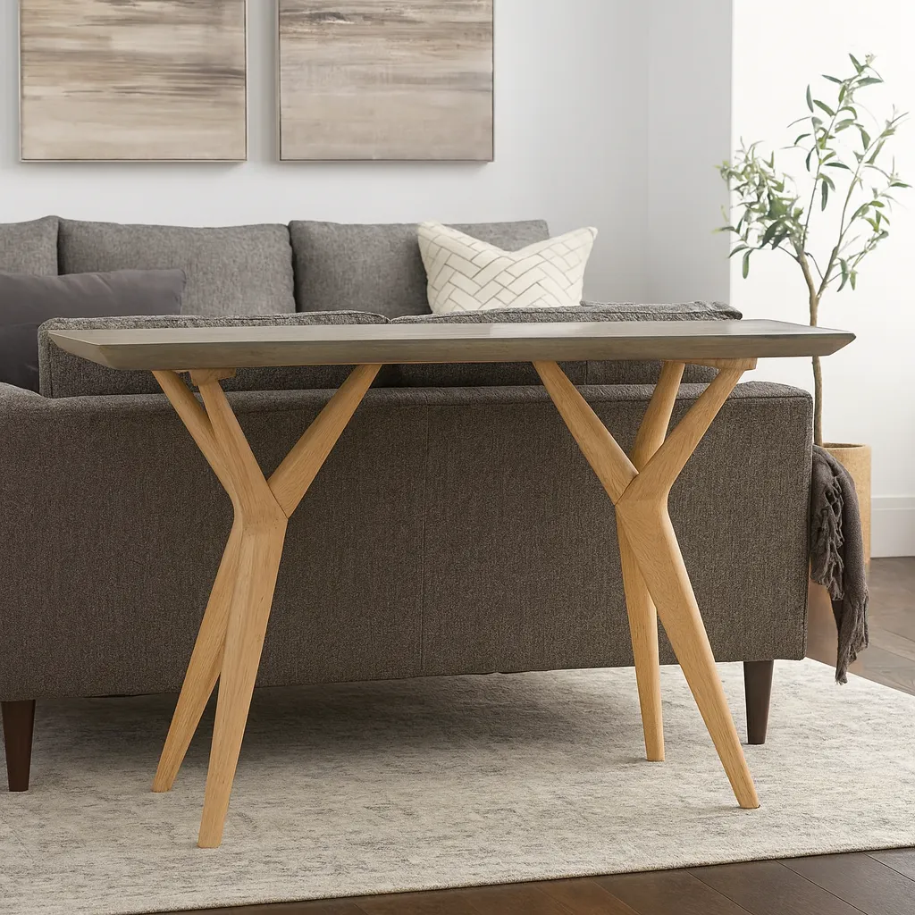 Refined Console Table With Unique Base - Image 3