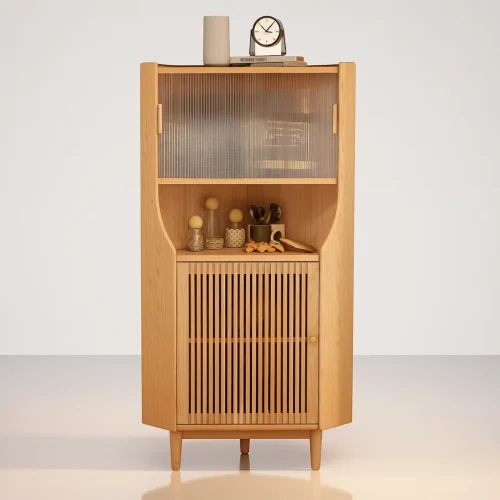 Scandinavian Accent Cabinet With Glass Doors