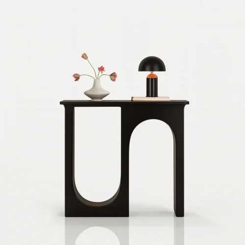 Scandinavian Console Table With Geometric Base