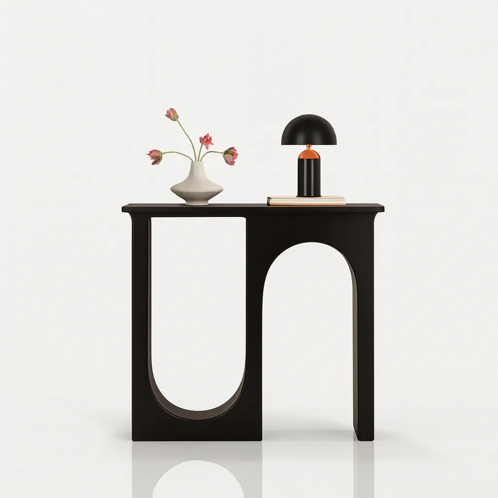 Scandinavian Console Table With Geometric Base