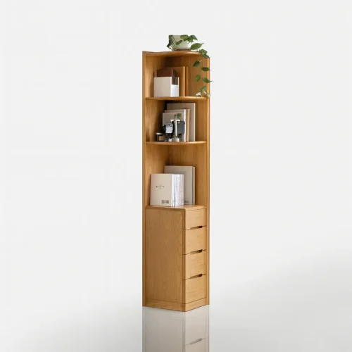 Slim Corner Cabinet With Drawers And Shelves